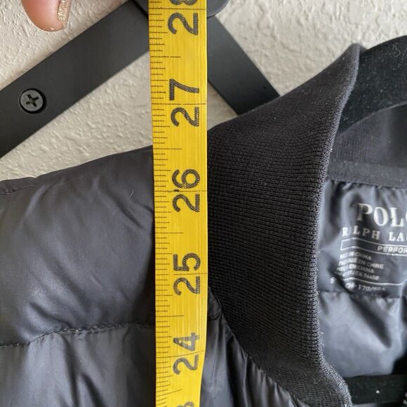 Polo Ralph Lauren Performance Jacket Men Small Black Full Zip White Duck Down - Picture 11 of 13